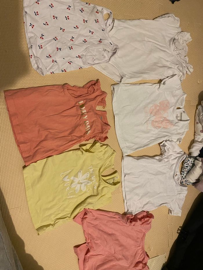 Lot 7 t-shirts fille 3 mois – manches courtes – Kiabi, Orchestra, Gemmo - photo numéro 3