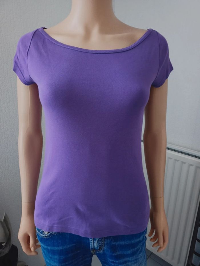 Haut basique uni lilas S H*46