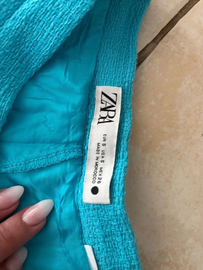 Jupe short Zara - bleu vif - en très bon état - taille S/36 - - photo numéro 4