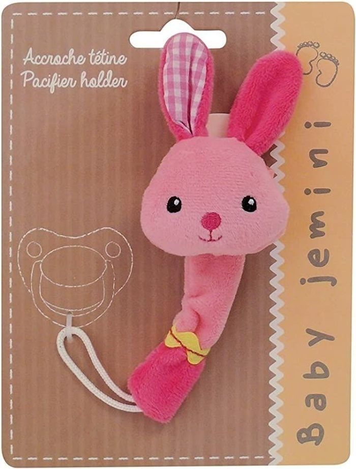 Accroche Tétine "PETIT LAPIN ROSE, " *Baby Jemini - photo numéro 4