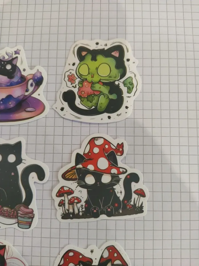 Lot d'autocollants thème chat noir (lot F) - photo numéro 3