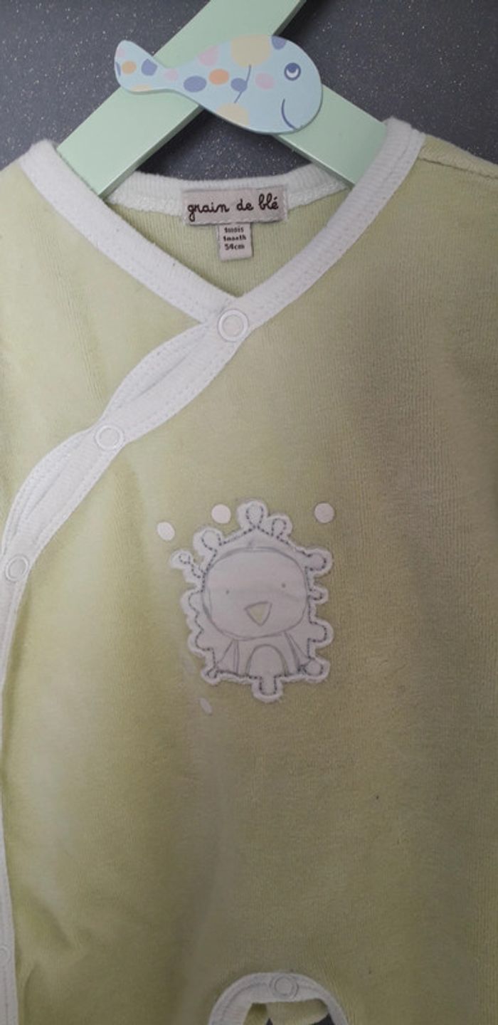 Pyjama velours mixte 1 mois - photo numéro 3