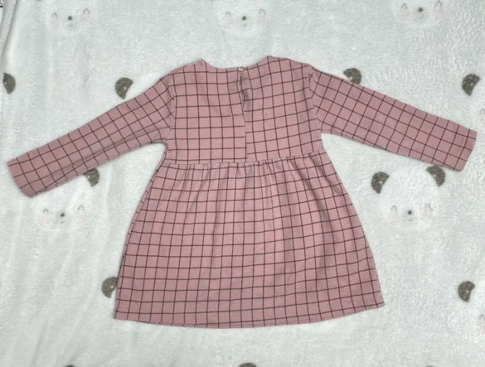 Robe à carreaux rose enfant fille 18 - 24 mois Zara manches longues - photo numéro 2