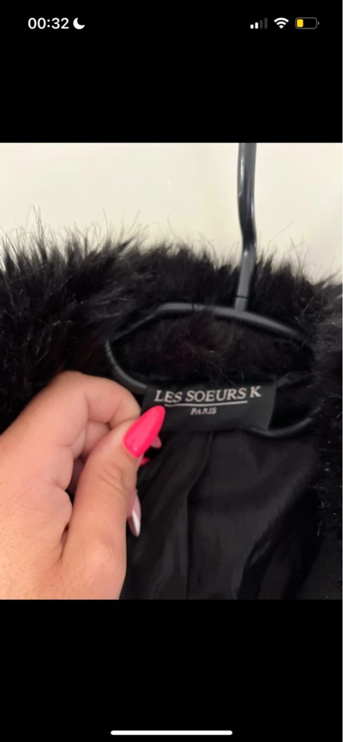 Manteau avec col fourre noir taille L - photo numéro 2