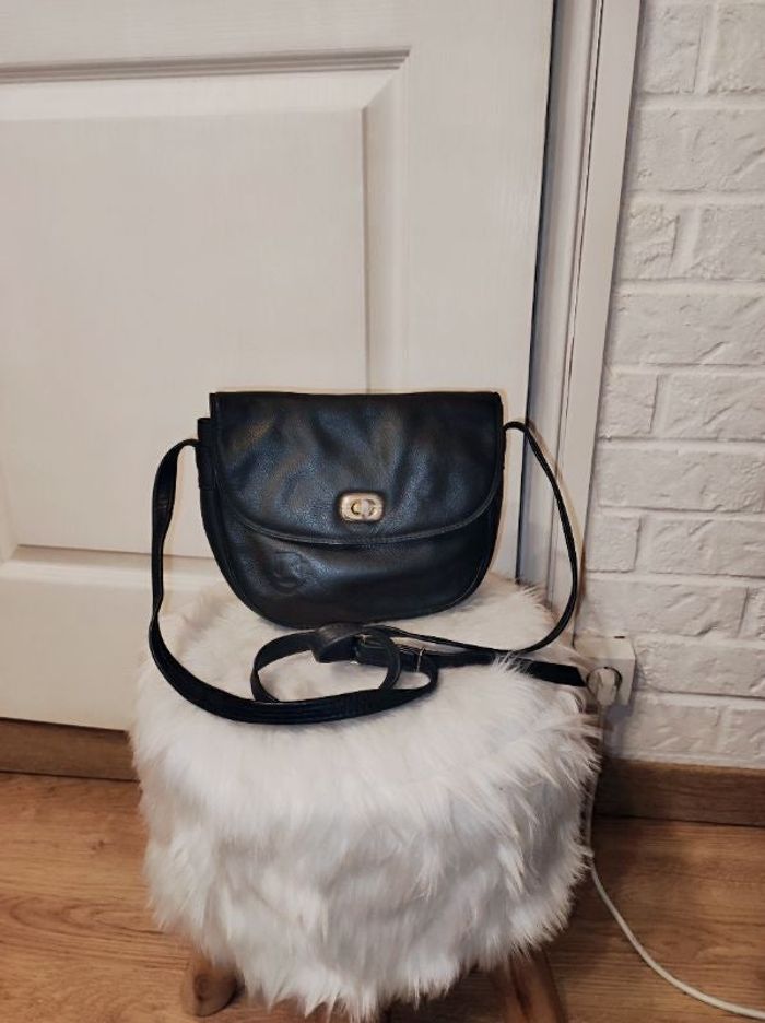 Sac besace vintage noir, Le nouveau temps, TBE!