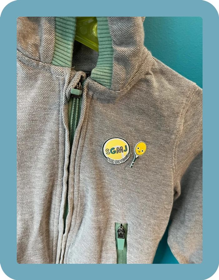 Beau sweat à capuche zippé 3 ans sergent major - photo numéro 2