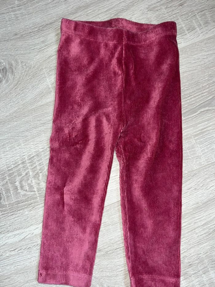 Legging velours violet 18 mois