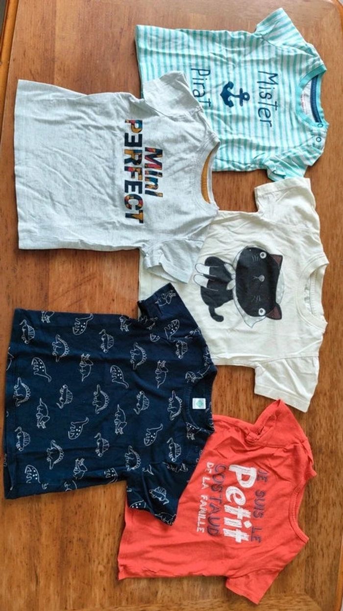 Lot de 5 tee-shirts colorés taille 24mois