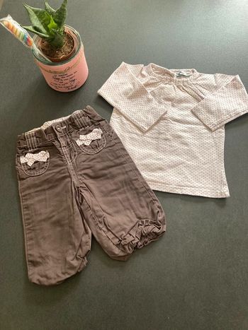 Ensemble lot pantalon haut vêtement garde robe fille 3 mois
