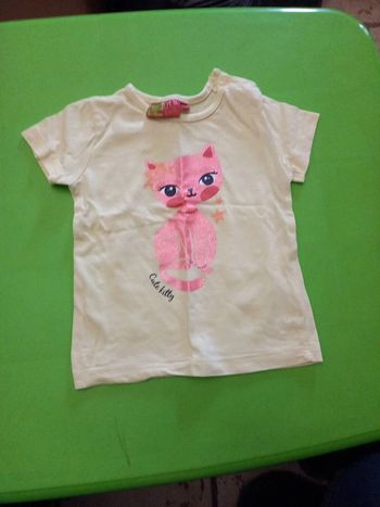 Tee shirt manche courte jaune 6 mois