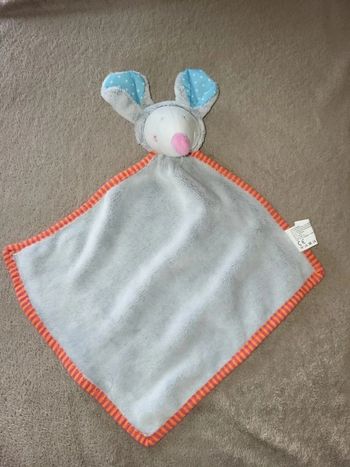 Doudou plat souris gris