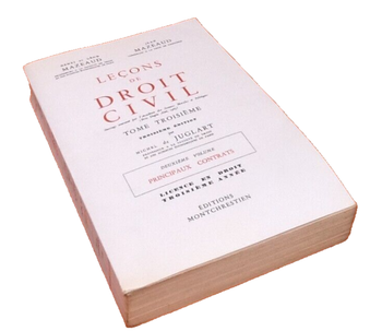 Michel de Juglart  Leçons de Droit Civil Tome 3 (1968) Editions Montchrestien