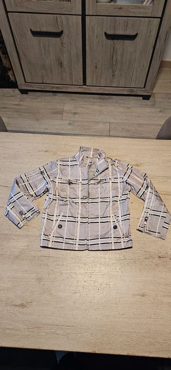 Veste coupe vent grise à carreaux, RR Republica, 8 ans, nickel