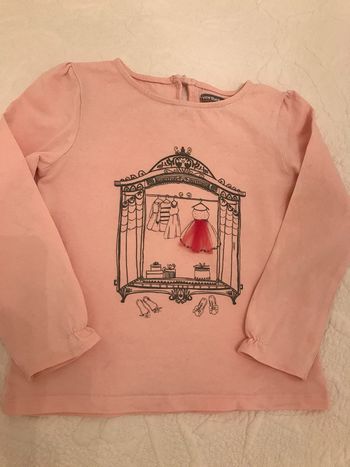 T-shirt manches longues rose 6 Ans