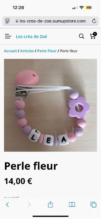 Attache tétine personnalisée