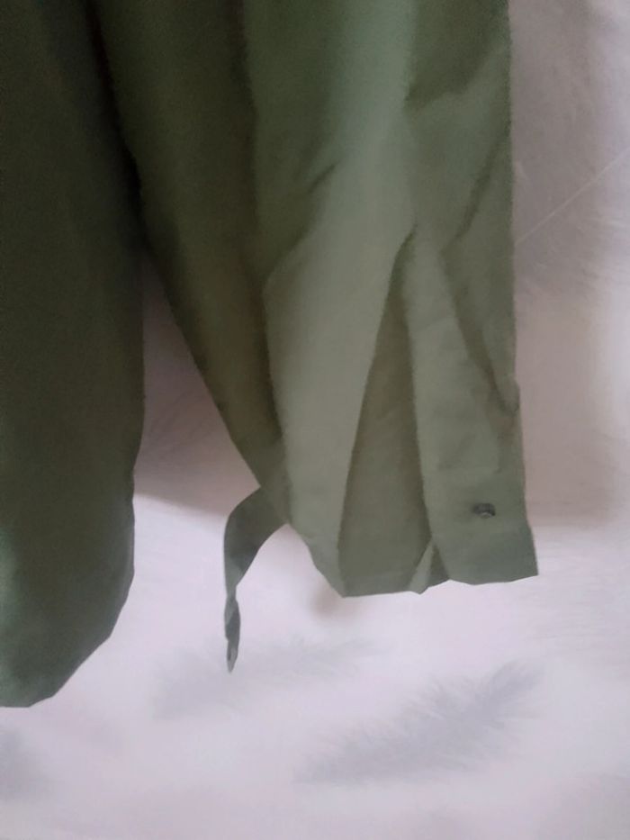 Manteau de pluie/ veste imperméable doublée en polaire à capuche vert kaki taille 4XL - photo numéro 3