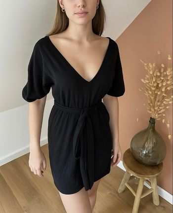💜 Robe tunique noir Zara avec ceinture taille S 💜