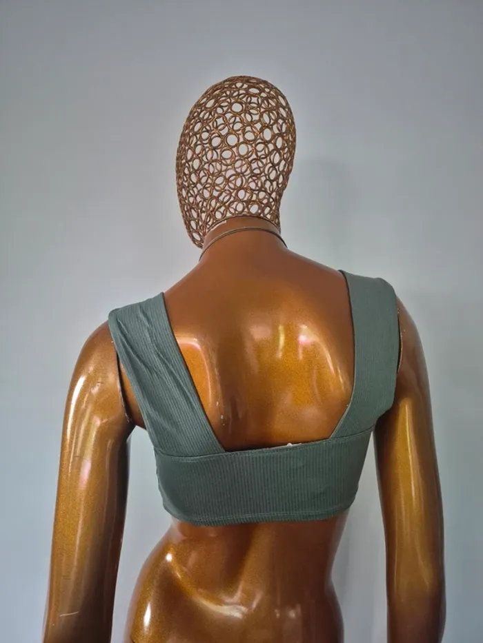 Top Court Sauge Femme Taille L/40 - photo numéro 2