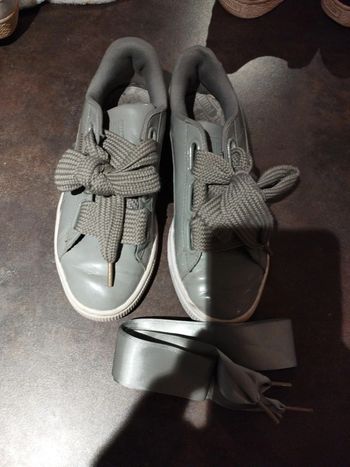 Basket puma kaki verni + lacet