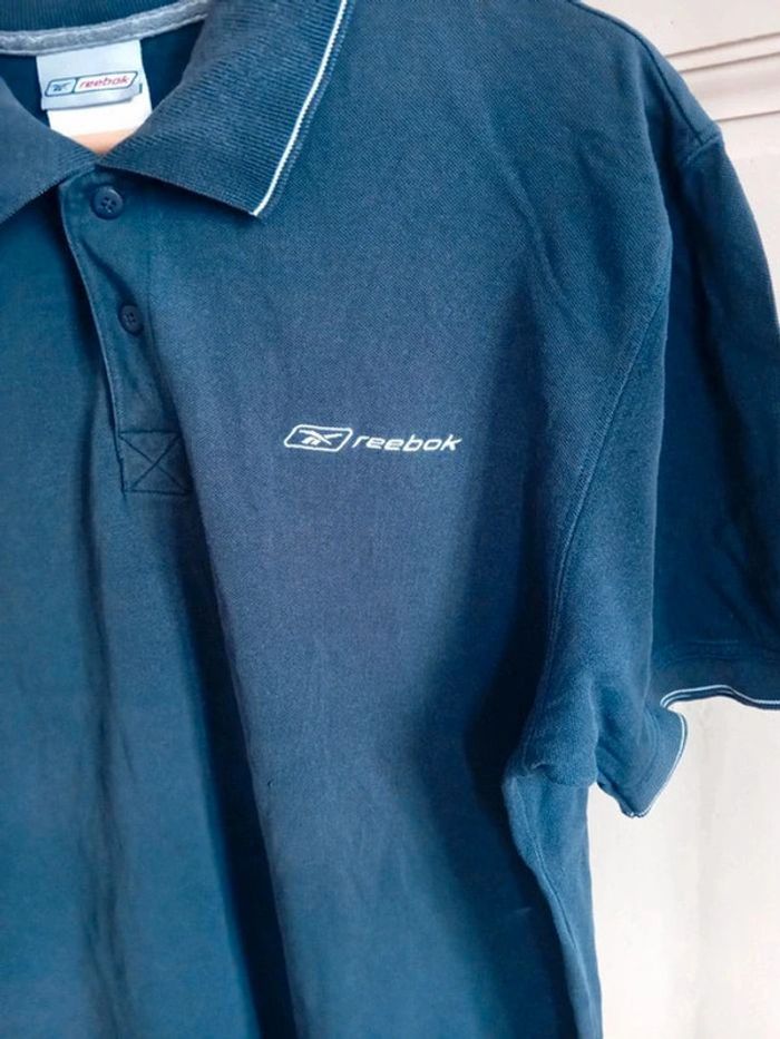 Polo bleu vintage - Reebok - L - photo numéro 3