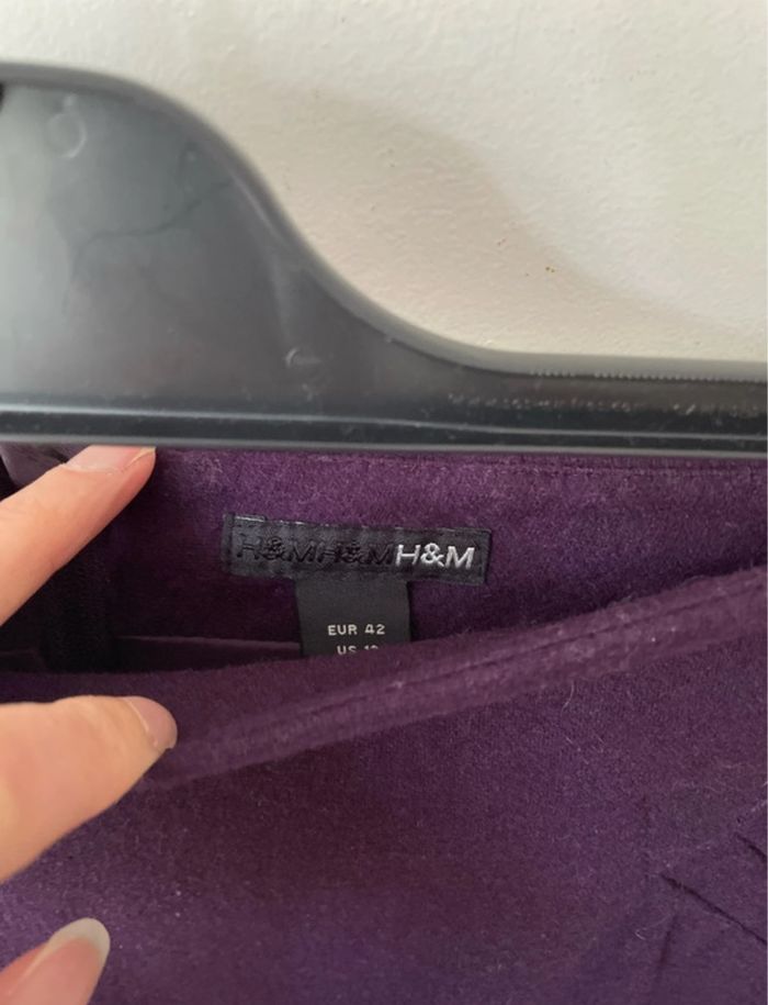 Mini jupe violette laine 42 - photo numéro 3