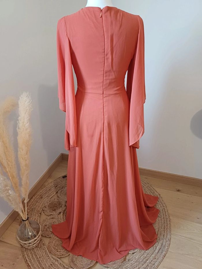 Robe longue rouille/corail de soirée/cocktail Eva & Lola taille S 36 - photo numéro 8