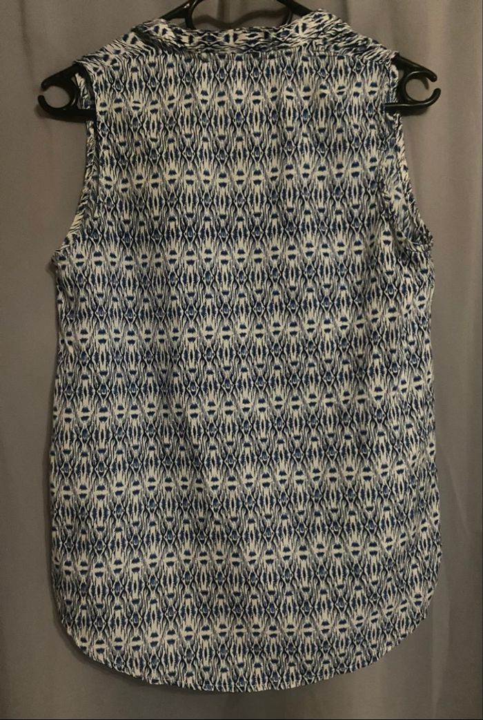 Haut à motifs »Mim »bleus et blancs - photo numéro 3