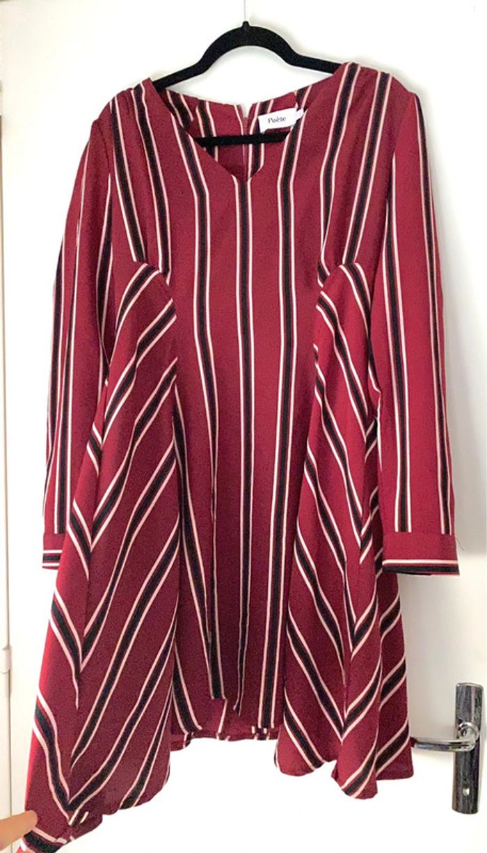 Robe Rayée Evasée Taille L - photo numéro 4