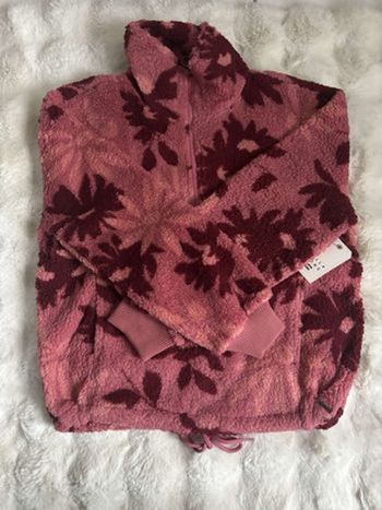 Veste polaire Sherpa Billabong Time Off mauve rose motif fleurs