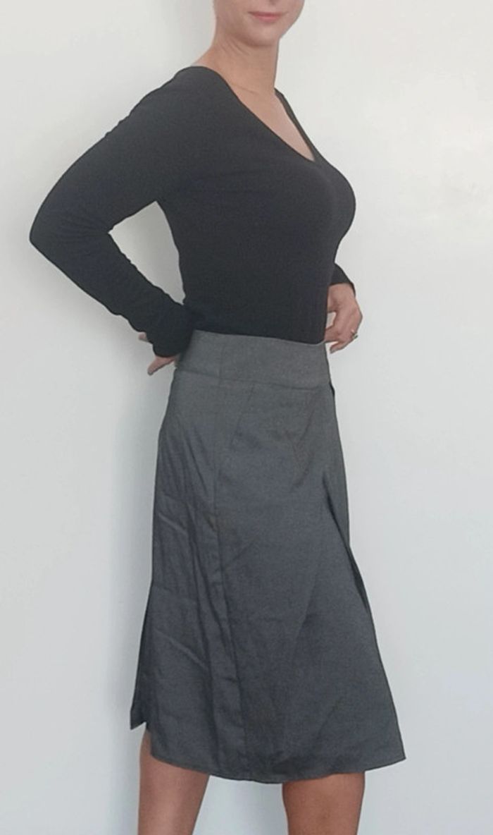 Jupe à pinces grise chic taille 44 - photo numéro 3