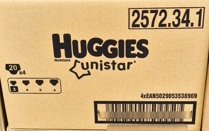 Lot de 4 paquets de couches Huggies Unistar Taille 3 (4-9kg) - photo numéro 1