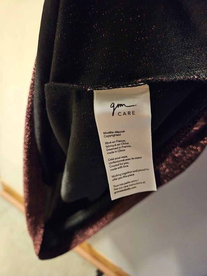 Robe scintillante rose violet Grace & Mila  T38 - photo numéro 7