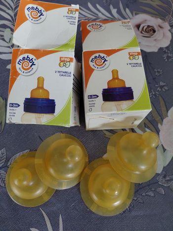 4 tétines biberon - neuves - mebby