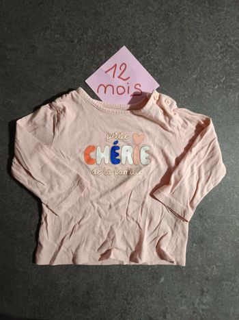 T-shirt "petite chérie de la famille" 12 mois 