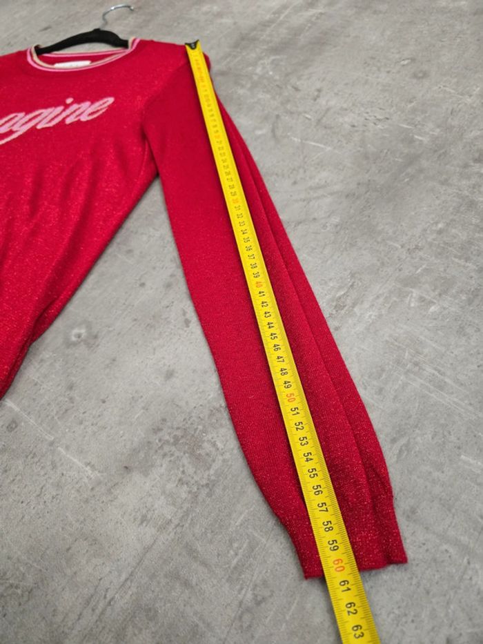 Pull ba&sh rouge "Imagine" pailleté taille 36 S tendance chic - photo numéro 8