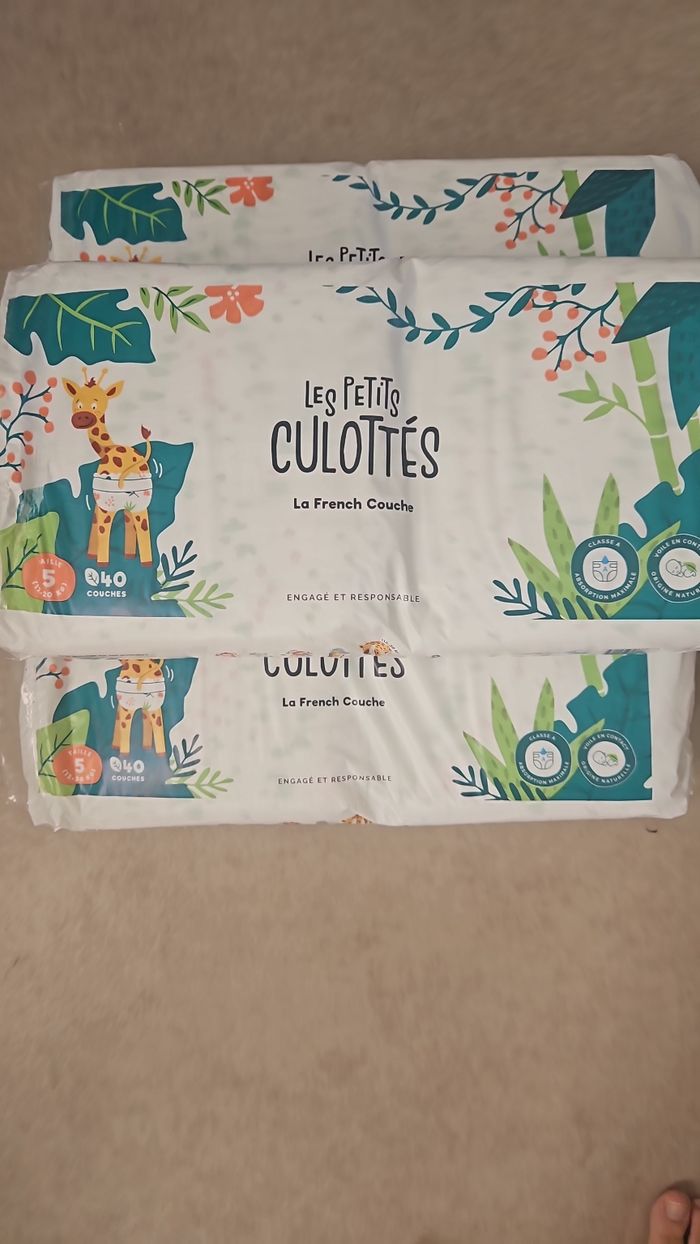 3 paquets de couches les petits culottés taille 5