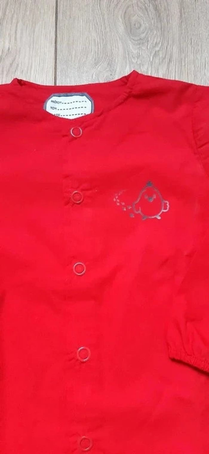 Tablier "in extenso" rouge motif poussin neuf jamais porté - photo numéro 2