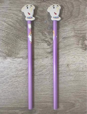 La belle et la bête lot de deux crayons neufs zip