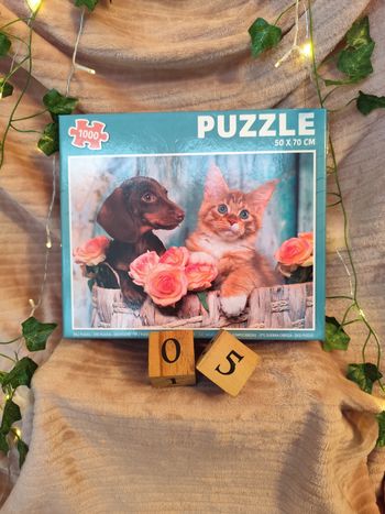 Puzzles 1000 pièces chien et chat 