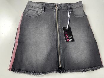 Jupe courte gris anthracite/noir taille M Mim