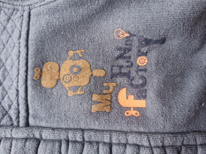 Manteau zippé 18 mois Obaïbi Bleu marine orange Inscription My Funny Factory avec petit robot - photo numéro 5