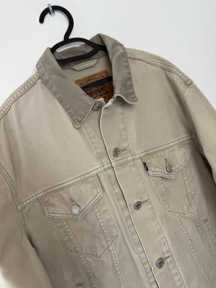 Veste en jeans Levi's beige homme vintage années 90 taille L très bon état - photo numéro 4