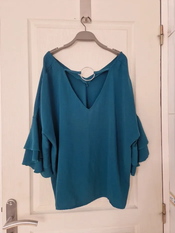 Jolie haut bleu canard femme pimkie taille L/40 - photo numéro 3