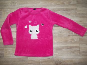 Pull (2) polaire rose chaton Influx 8 ans