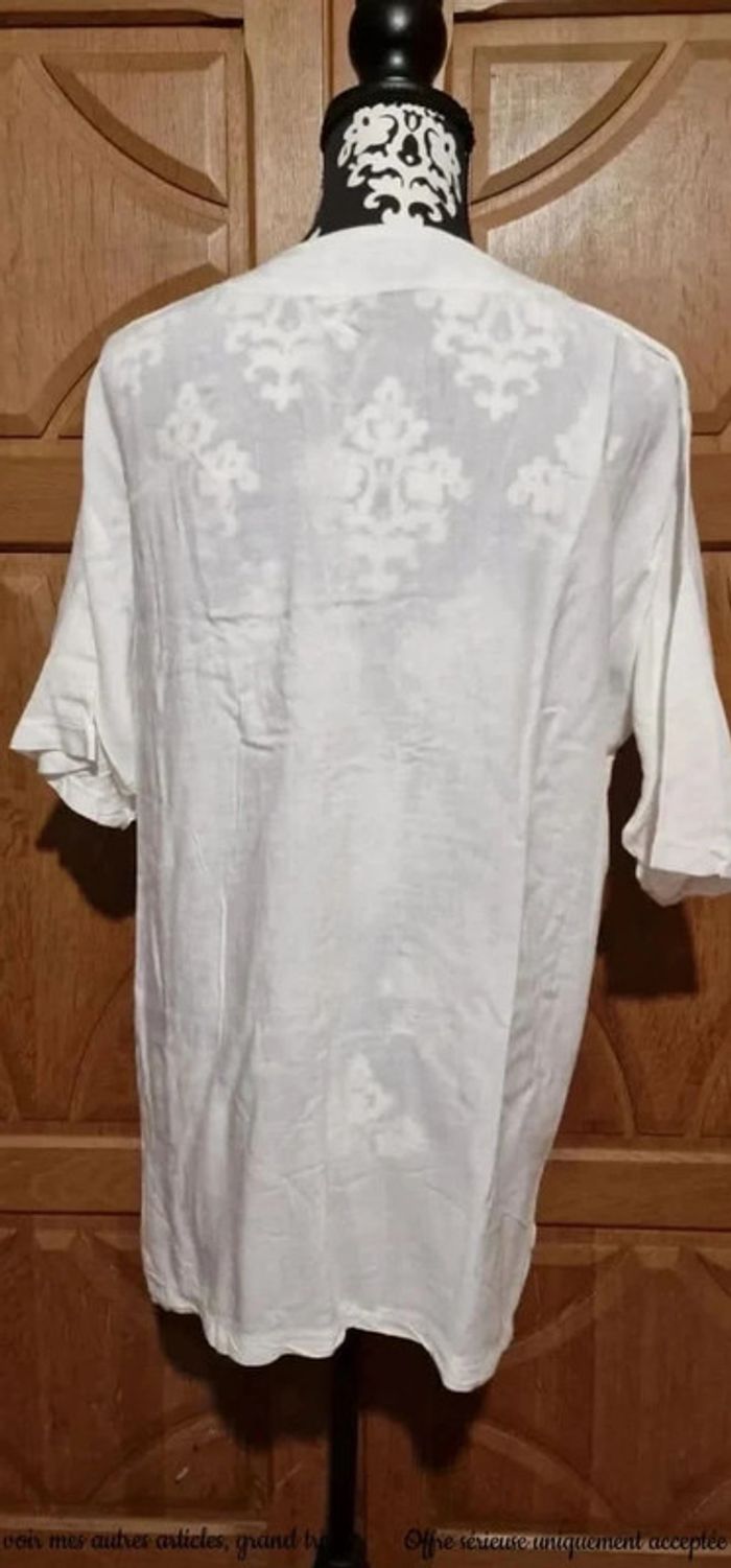 Tunique blanche à broderie casual basic taille 44 - photo numéro 3