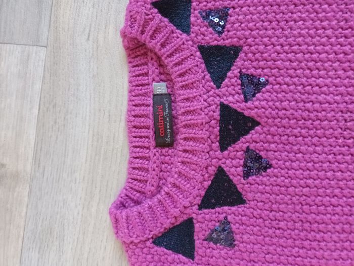 pull catimini 10 ans neuf rose chaud hiver - photo numéro 3