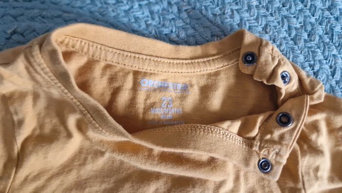T-shirt mc jaune TBE 23M / 86 CM - photo numéro 2