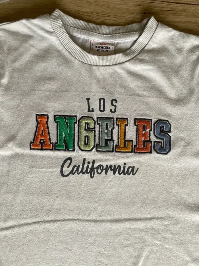 Tee-shirt manche courte blanc Los Angeles garçon 4 ans Tape à l’œil - photo numéro 2