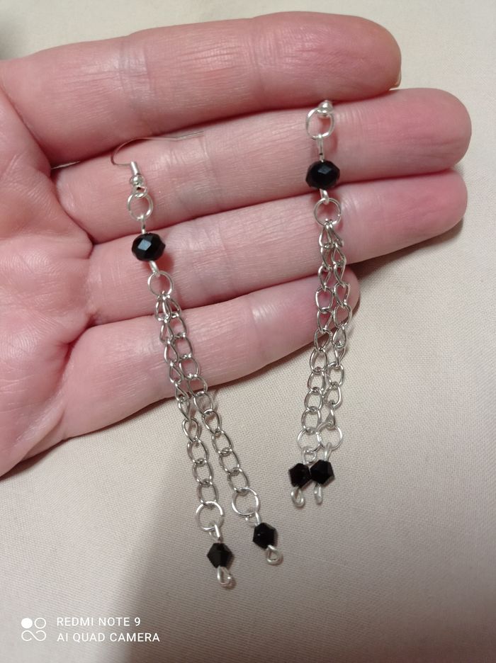 Boucles d'oreilles pendantes fait main neuf - photo numéro 2