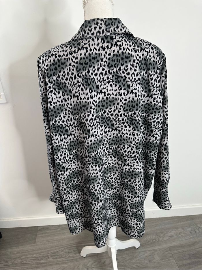 Chemisier oversize leopard gris et noir Vintage T50 5XL - photo numéro 6